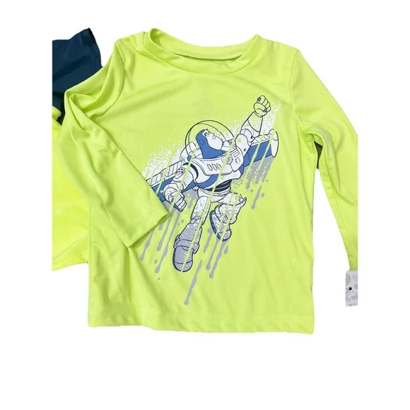 Boys 3pc Swimsuit Set 18 M Toddler Swim Trunks Shirt Rash Guard Buzz Lightyear - Picture 4 of 7